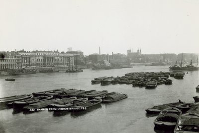 View of the Thames from London Bridge by English Photographer